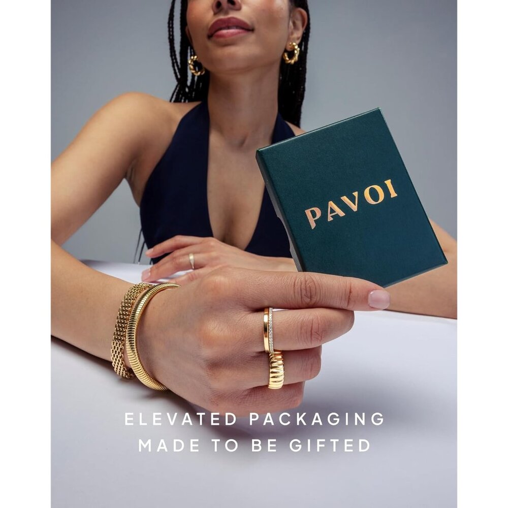 14k Gold Plated Interlocked Stackable Rings For W… - image 6